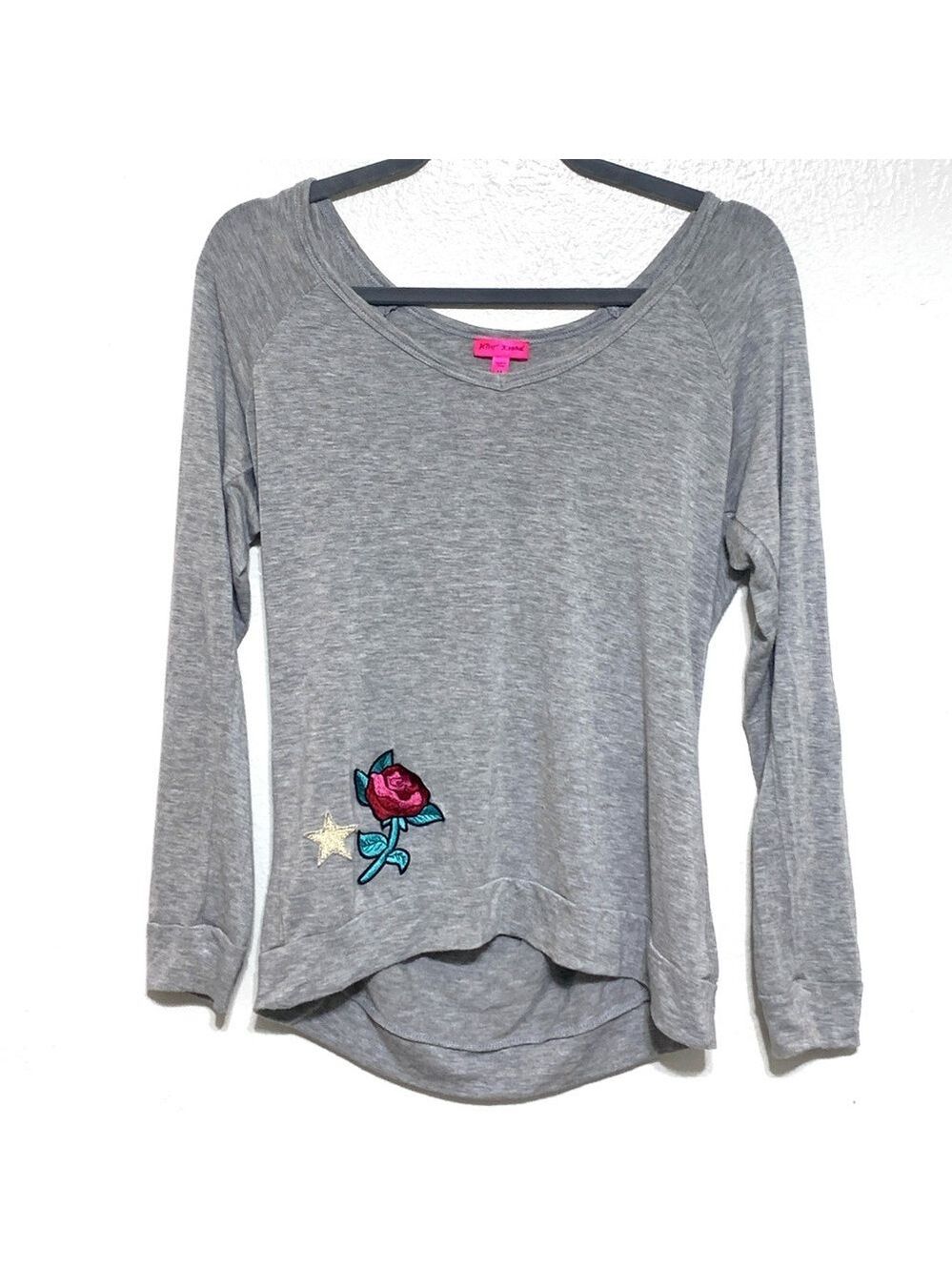 Betsey Johnson Rose & Star Patch Cozy Long Sleeve